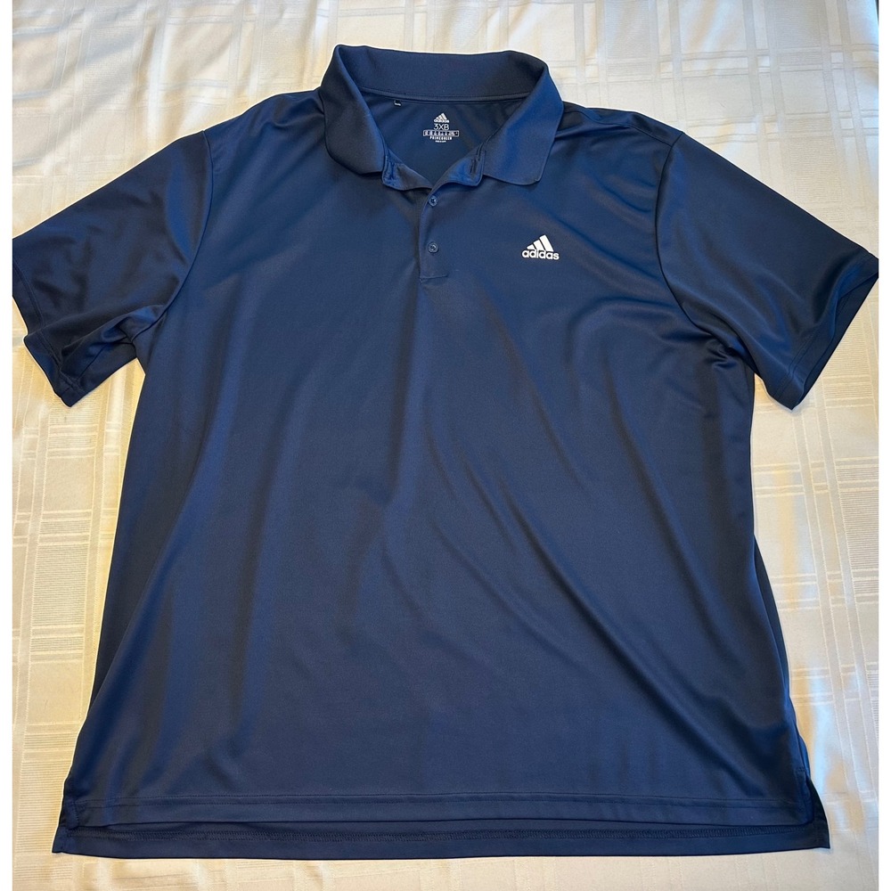 Adidas Polo Shirt Mens 3XB Navy Blue Primegreen Performance Short Sleeve Golf